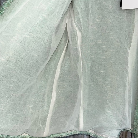 NWT Zara Fantasy Tweed Boucle Mint Button Blazer Rare - Picture 6 of 9